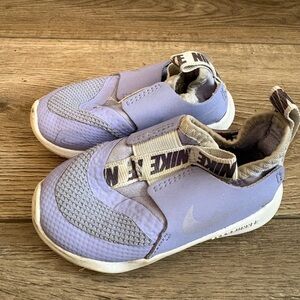 Nike Toddler Slip-On Sneakers Purple Gray Lightweight Comfort Shoes
